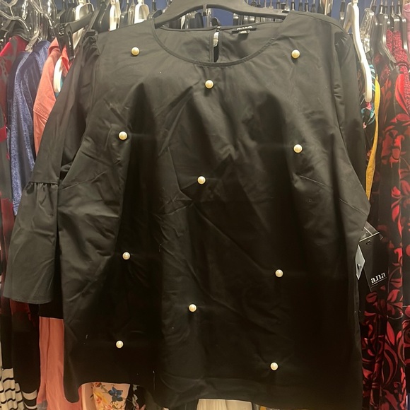 Black pearl blouse size XXL , brand Ana a new approach. - Picture 1 of 2